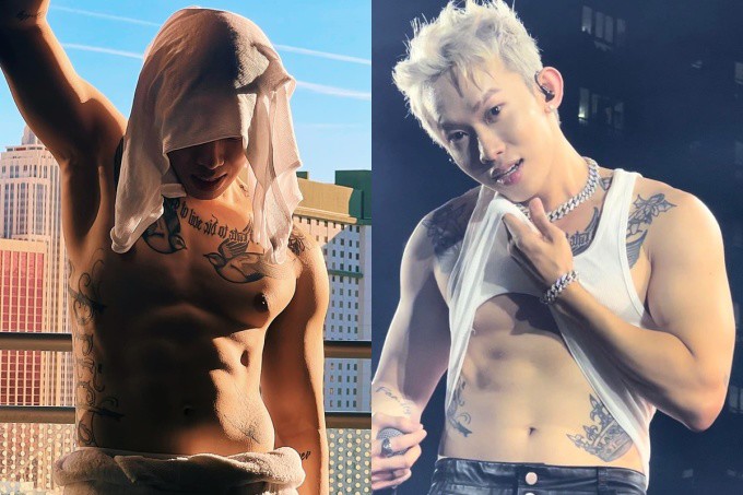 Kay Trần khoe body 6 múi.