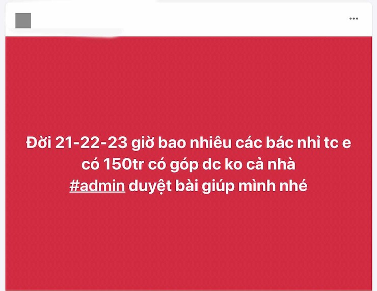 Bài đăng hỏi tìm mua xe Xpander với ngân sách 150 triệu đồng ban đầu. (Ảnh chụp màn hình)