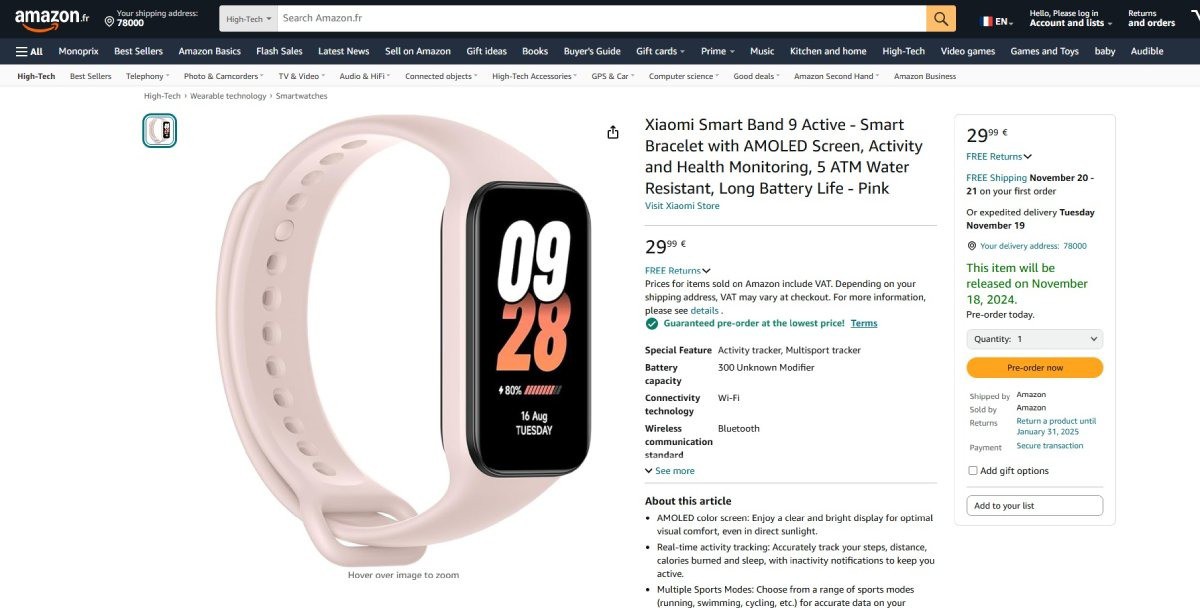 Xiaomi Smart Band 9 Active sẽ ra mắt ngày 18/11.