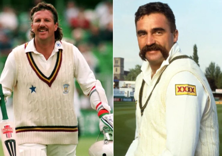 Botham (bên trái) và Hughes (bên phải) từng là đối thủ "không đội trời chung" khi còn thi đấu, nhưng giờ họ là bạn