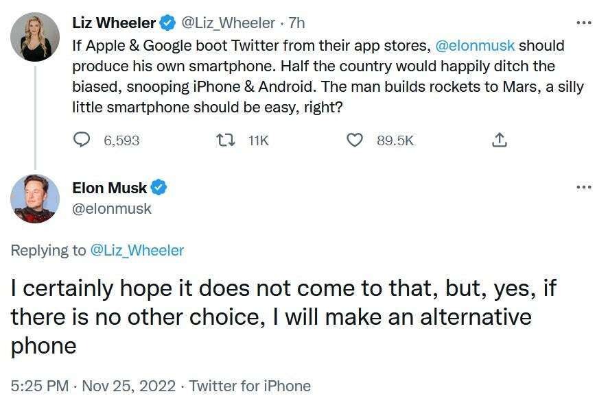 Elon Musk has mentioned the Tesla phone.