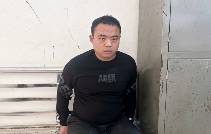 Đối tượng Tôn Mậu Lâm tại cơ quan Công an.