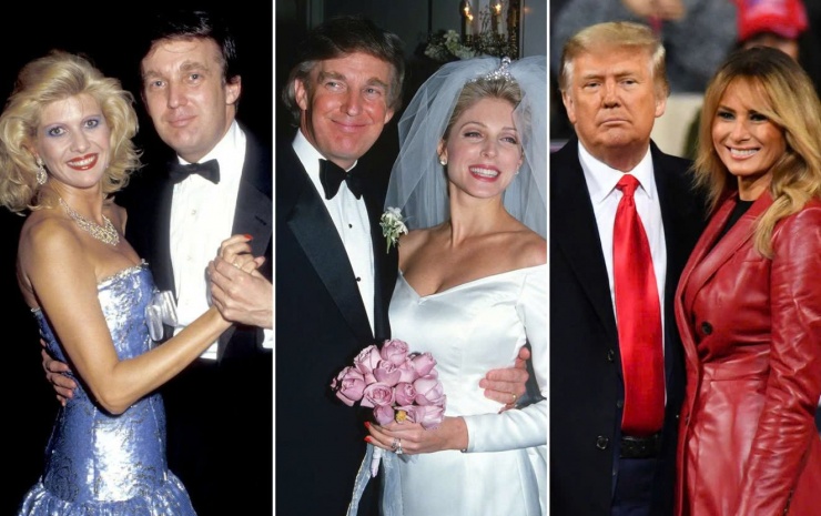 &nbsp;Ba người phụ nữ có ảnh hưởng lớn trong cuộc đời ông Donald Trump - Ivana Trump, Marla Maples và Melania Trump. Ảnh: The People.