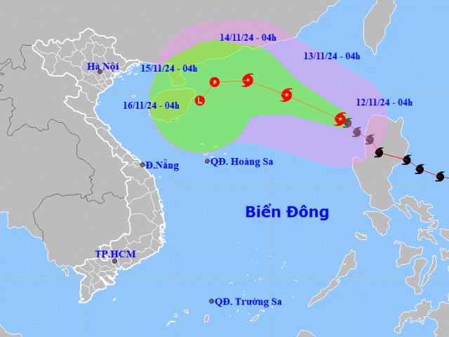 Bão Toraji vào Biển Đông