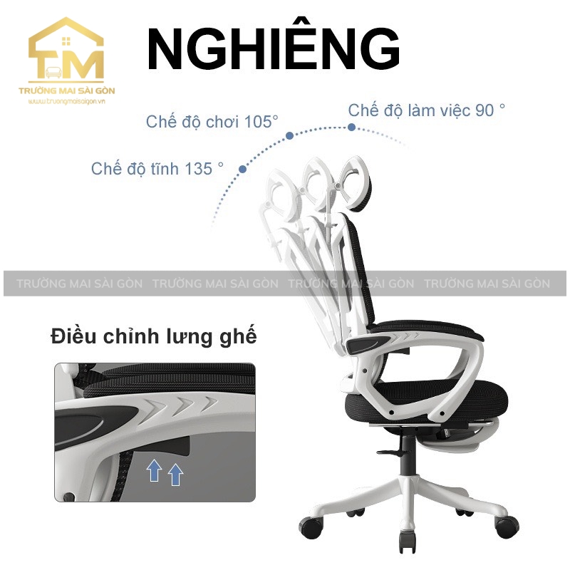 50+ mẫu ghế xoay văn phòng công thái học chính hãng giá rẻ tại TP.HCM - 3