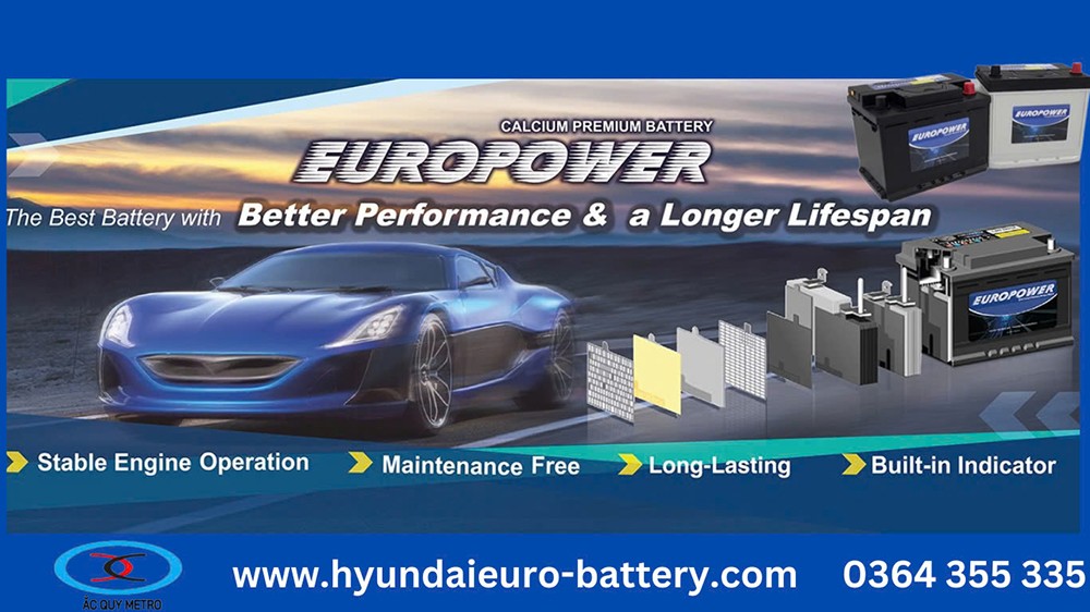 Ắc quy Hyundai Euro Power Calcium Premium Battery – đẳng cấp vượt trội cho hiệu suất tối ưu - 1