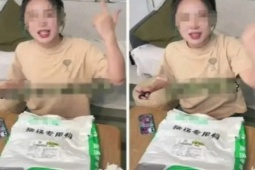 Cô gái trẻ ăn thức ăn của lợn để tiết kiệm tiền