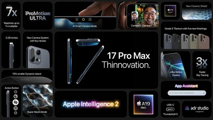 Chùm ảnh ý tưởng iPhone 17 Pro Max vào năm sau.