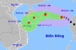 Bão số 9 đang di chuyển nhanh vào vùng biển Trung Trung Bộ