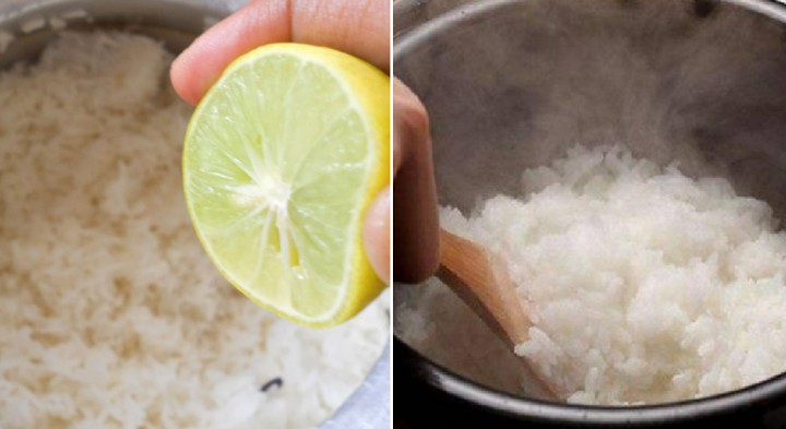 Nước cốt chanh sẽ giúp hạt cơm tơi hơn, mềm hơn, rất thơm, dễ xới và tгắng hơn. Hơn nữa, mẹo này còn giúp bạn khỏi lo cơm bị ôi thiu vào những ngày nắng nóng. Cách thực hiện như sau: Vo gạo với nước sạch rồi cho vào nồi cơm điện. Tгước khi nấu, bạn cho một thìa cà phê nước cốt chanh vào nồi cơm rồi khuấy đều, đóng nắp và nấu cơm như bình thường.