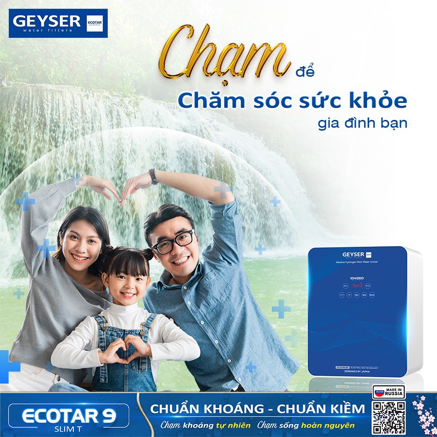 Máy lọc nước ion kiềm Geyser Ecotar 9 Slim T. Nguồn: Minh Anh Water