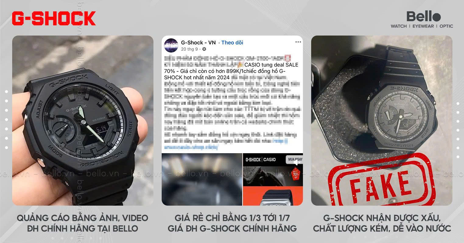 Cảnh báo tránh mua đồng hồ Casio G-Shock giả, hàng nhái, kém chất lượng - 1