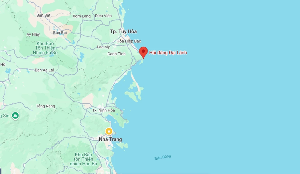 Vị trí Hải đăng Mũi Điện, xã Hòa Tâm, thị xã Đông Hòa, tỉnh Phú Yên. Ảnh: Google Maps.