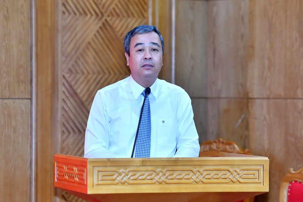 Tân Phó Trưởng Ban Tuyên giáo Trung ương Ngô Đông Hải phát biểu nhận nhiệm vụ. Ảnh: VGP