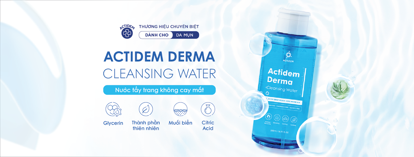 Review nước tẩy trang không cay mắt Actidem Derma Cleansing Water - Bước quan trọng không thể thiếu trong quy trình chăm sóc da - 1