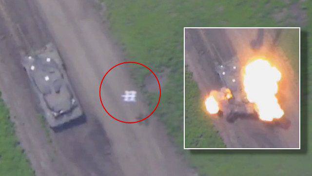 UAV của Nga đánh trúng xe tăng Leopard 2 của Ukraine (ảnh: RT)