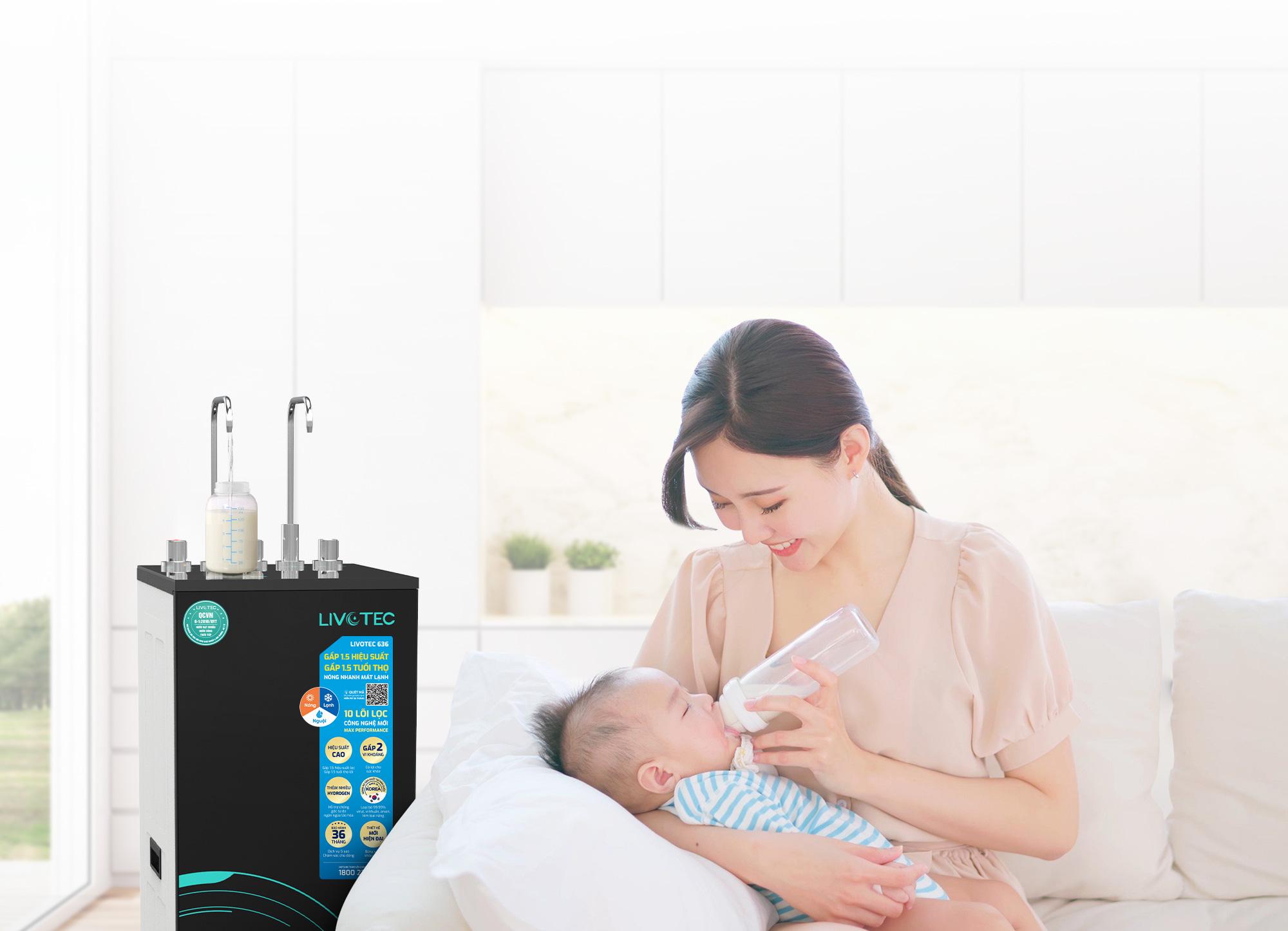 Máy lọc nước hiệu suất cao Livotec với công nghệ Max-P giúp loại bỏ chất độc hại trong nước để cả gia đình sống khỏe mỗi ngày