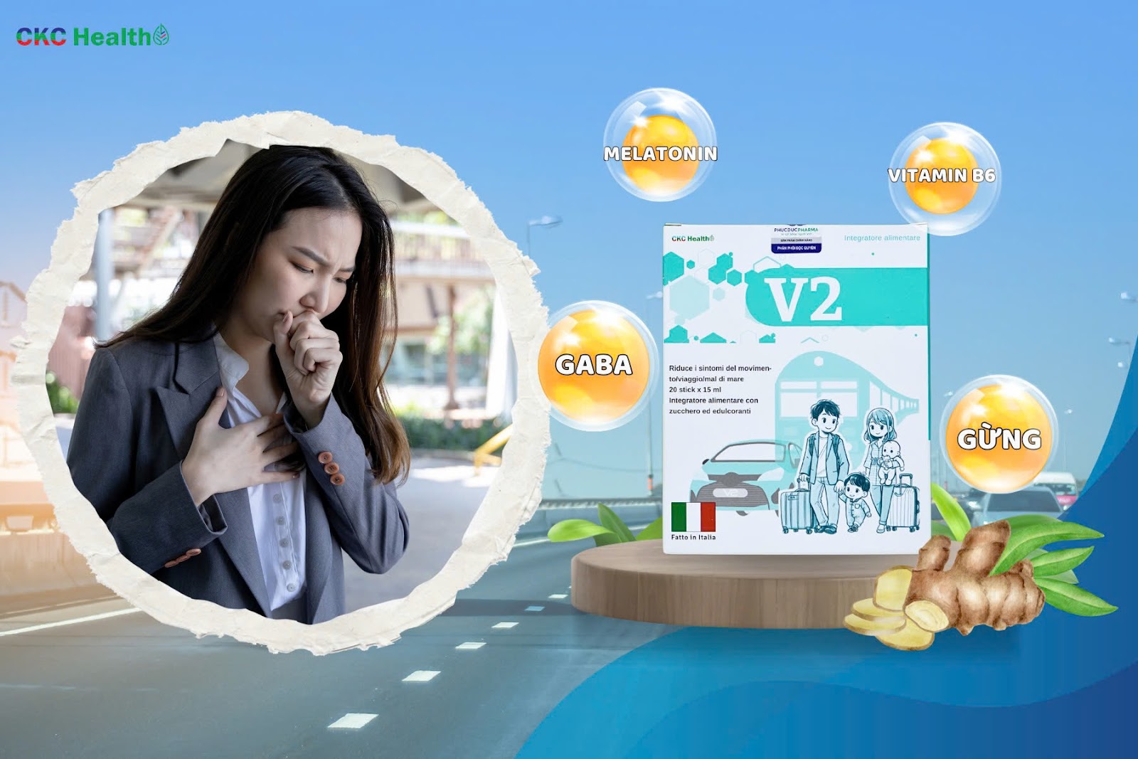 V2 thành phần tự nhiên - giải pháp tuyệt vời cho người say xe 