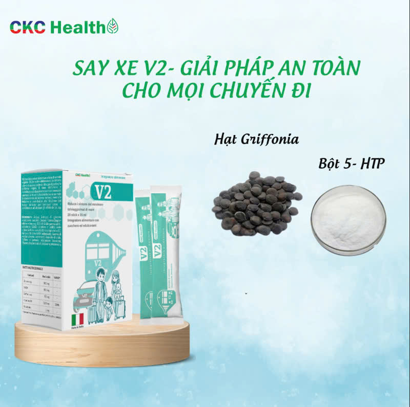 V2 được tinh chiết từ thảo dược cùng hoạt chất GABA tạo giấc ngủ ngon không mỏi mệt và chống say xe 