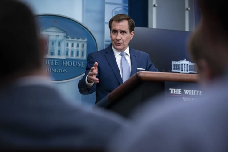 Phát ngôn viên Hội đồng An ninh Quốc gia thuộc Nhà Trắng, John Kirby. Ảnh: Al Drago/Bloomberg.