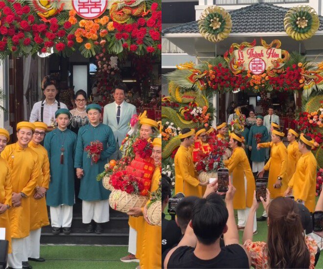 Thanh Đoàn - Hà Trí Quang làm đám cưới lần 3: Dựng cổng đậm chất miền Tây, dàn sao đi máy cày đón chú rể