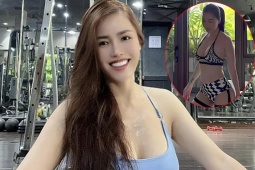 Quế Vân mặc trang phục  ' như đồ tắm '  đi tập gym