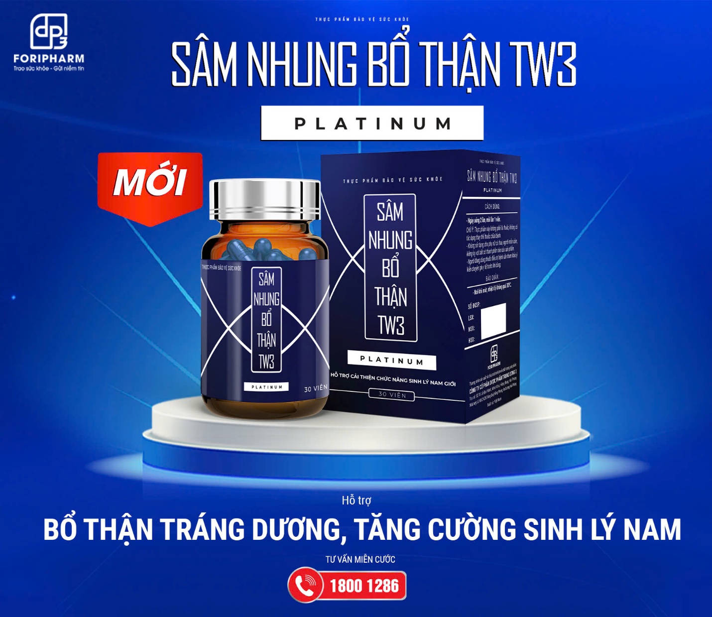 Sâm nhung bổ thận TW3 Platinum - sản phẩm chuyên biệt cho nam giới. 