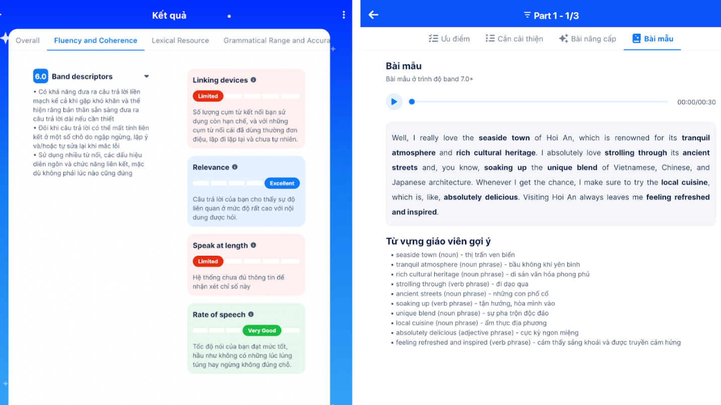 Phòng luyện thi Ảo với khả năng chấm điểm, nhận xét và nâng cấp bài làm