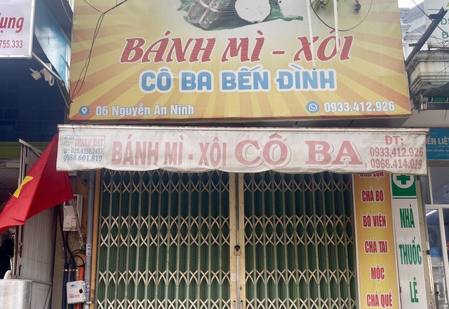 Bánh mì - xôi Cô Ba Bến Đình đóng cửa từ sau vụ ngộ độc