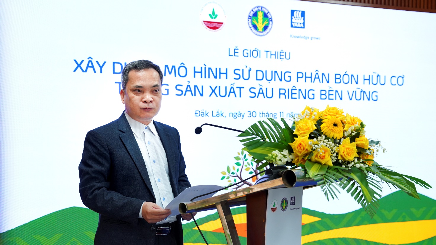 Ông Nghiêm Quang Tuấn, Phó Cục trưởng Cục Bảo vệ Thực vật (Bộ Nông nghiệp và Phát triển Nông thôn) phát biểu tại buổi lễ