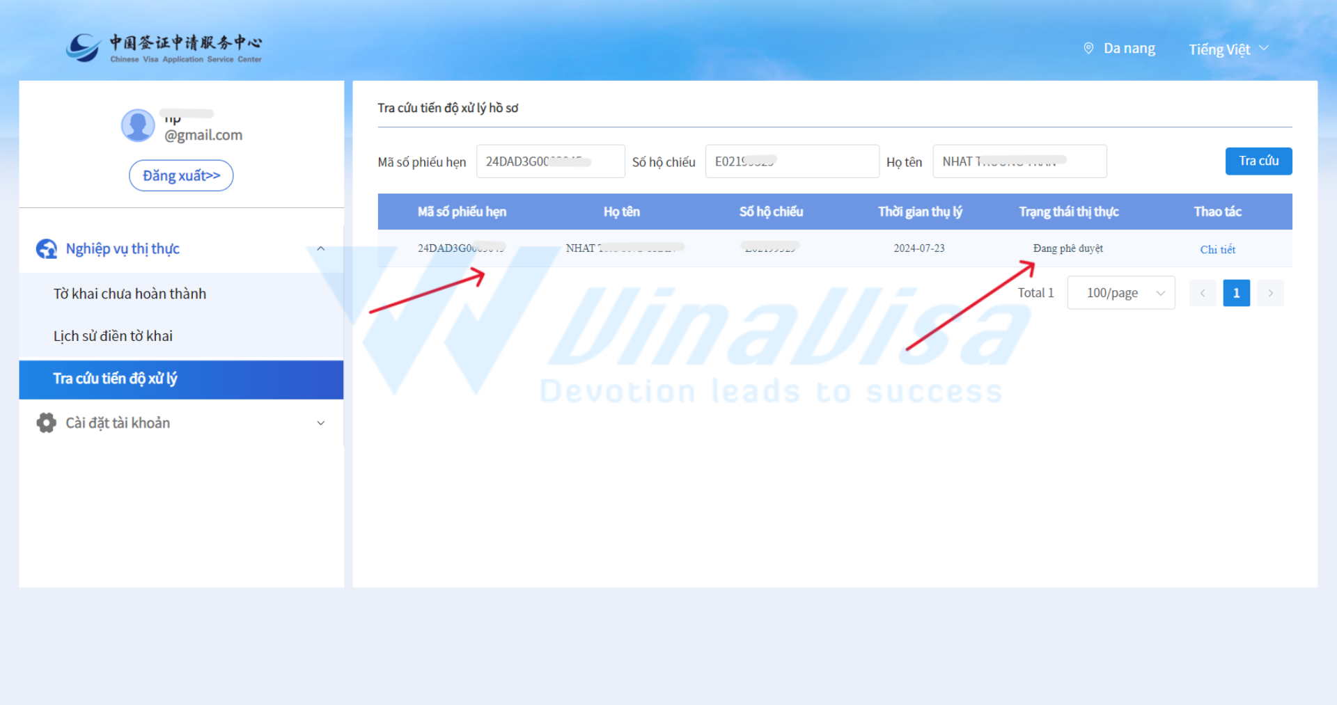 Mục hiển thị kết quả thường thấy