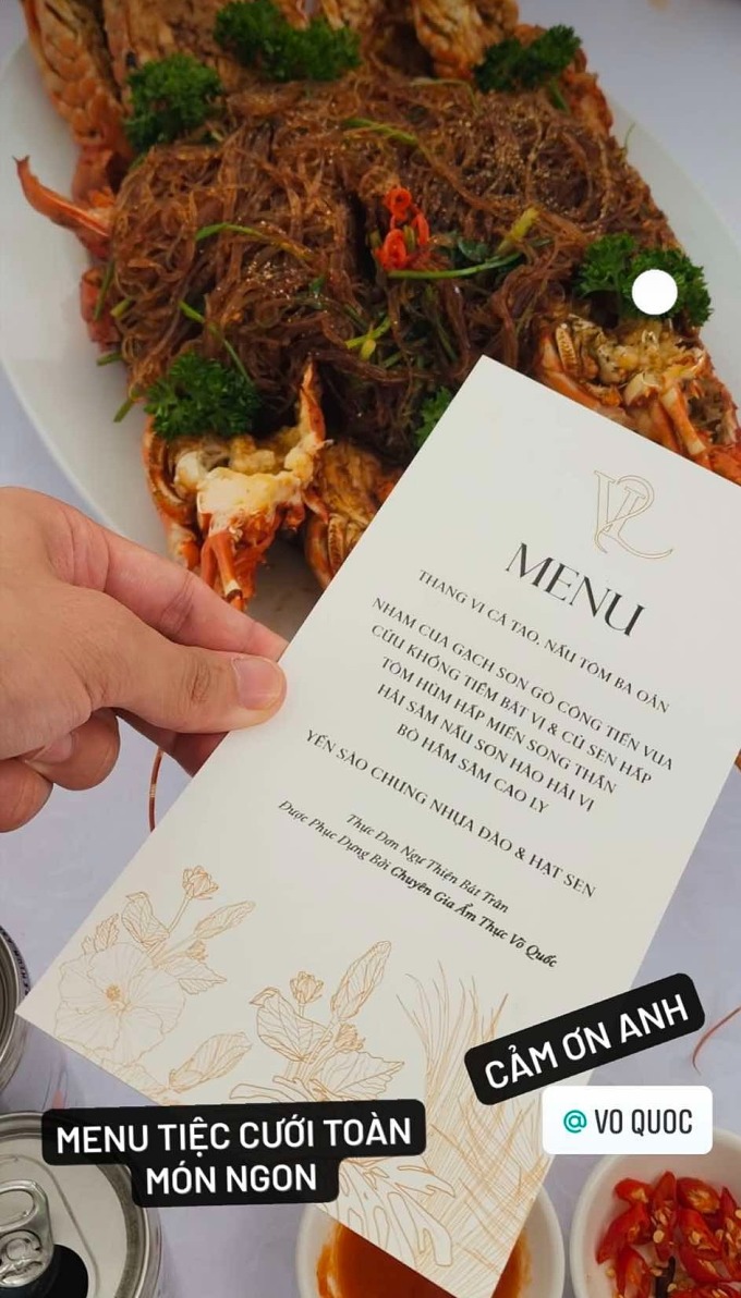 Món tôm hùm hấp miến song thần. Ảnh: Facebook Le Hoang Minh