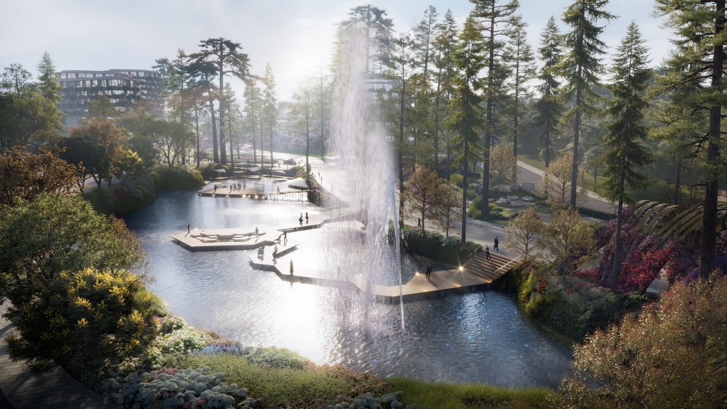 Một góc hồ cảnh quan, công viên tại Haus Da Lat