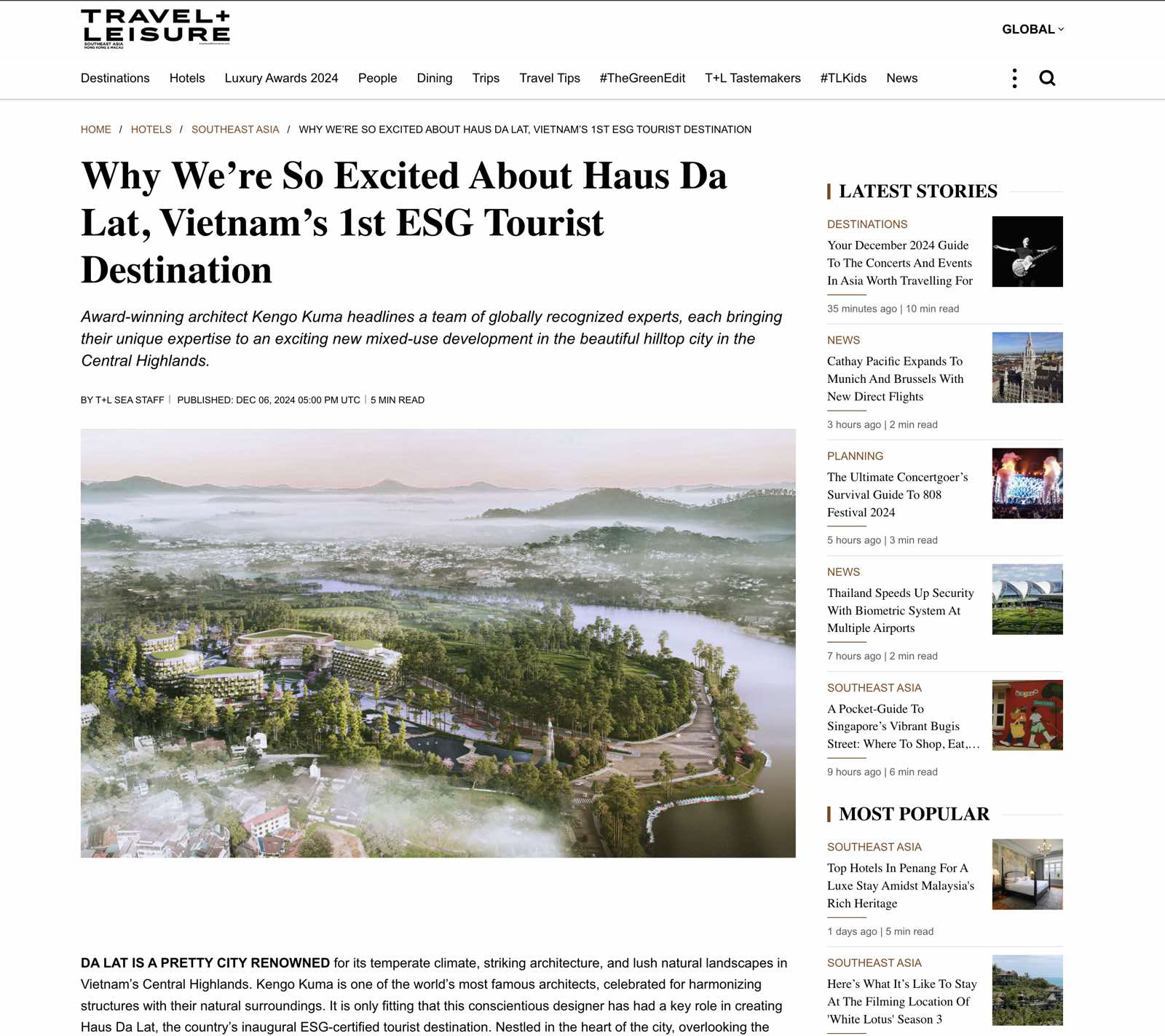 Haus Da Lat xuất hiện ấn tượng trên Travel &amp; Leisure