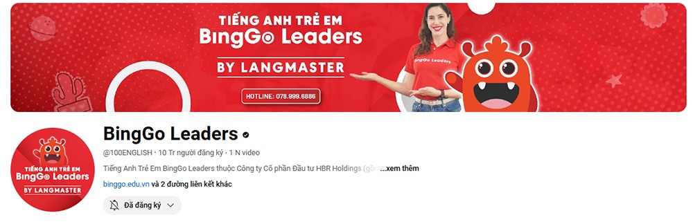 Kênh Youtube BingGo Leaders chính thức đạt nút kim cương với hơn 10 triệu người theo dõi