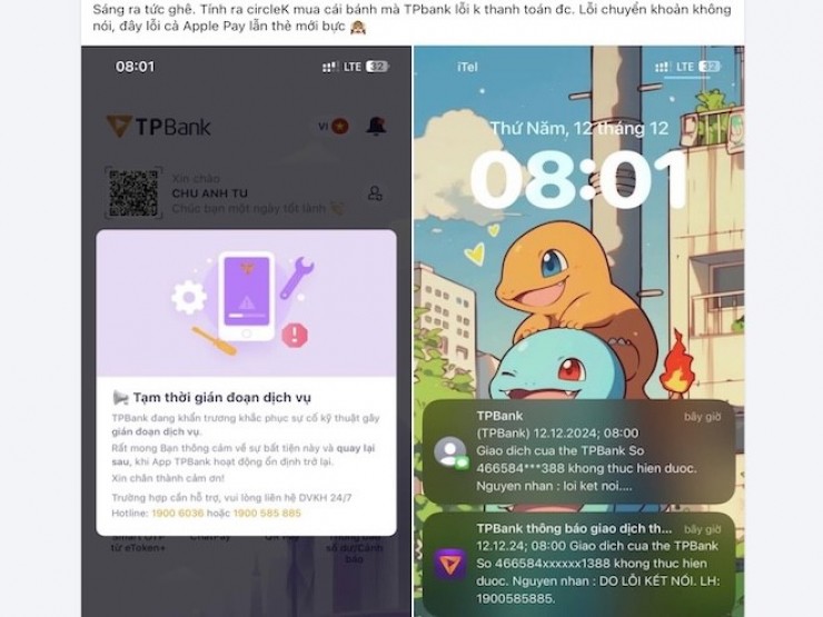 TPBank "sập" từ app tới web, khách hàng "than trời"