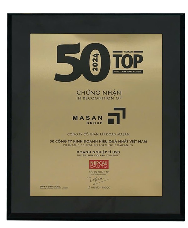 Masan Group 11 năm liên tiếp vào TOP 50 Công ty kinh doanh hiệu quả nhất Việt Nam
