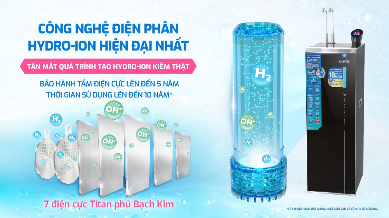 Trực tiếp thấy máy điện phân Hydro-ion kiềm