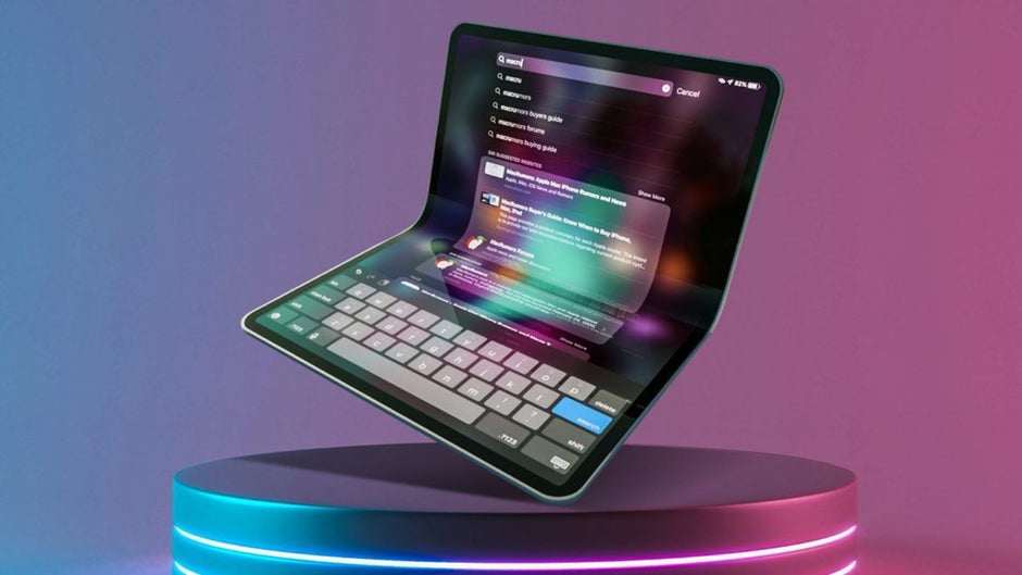 Concept photo of iPad with foldable screen.