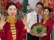 Bạn trẻ - Cuộc sống - Cô dâu đeo vàng trĩu cổ khiến chị em rần rần xin vía