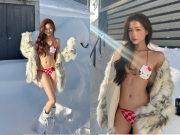 Bạn trẻ - Cuộc sống - “Hot girl giọng điệu” diện bikini khoe dáng giữa trời tuyết
