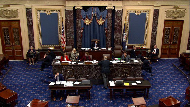 Khung cảnh tại Thượng viện Mỹ hôm 20-12. Ảnh: Senate TV