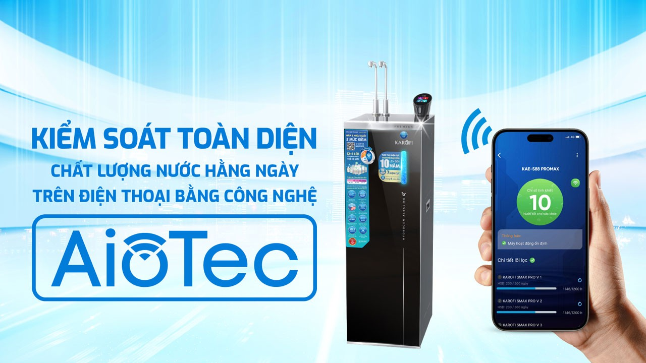 Công nghệ AioTec kiểm soát chất lượng nước từ xa thông qua điện thoại thông minh