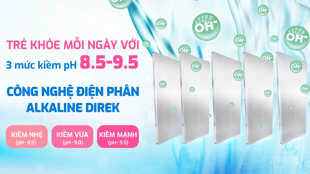 Công nghệ điện phân Alkaline Direk ở máy lọc nước Hydro-ion Kiềm Karofi