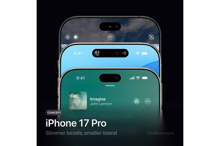 Thiết kế Dynamic Island nhỏ hơn của iPhone 17 Pro.