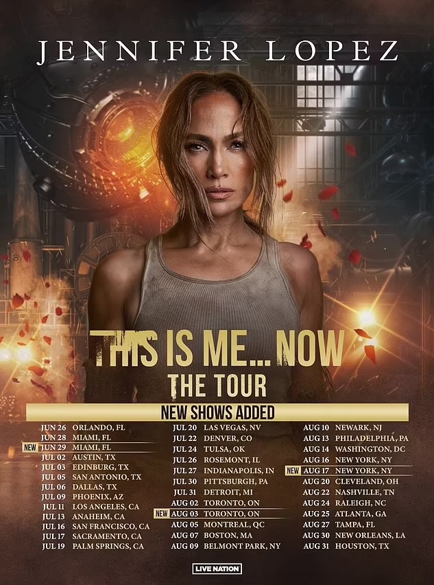 J.Lo đã lên kế hoạch lưu diễn từ tháng 6 đến tháng 8 tại Bắc Mỹ.