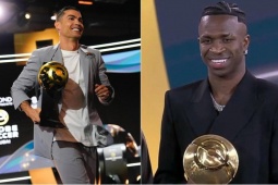 Bóng đá - Vinicius đánh bại Rodri giành Quả bóng vàng Dubai, Ronaldo được vinh danh