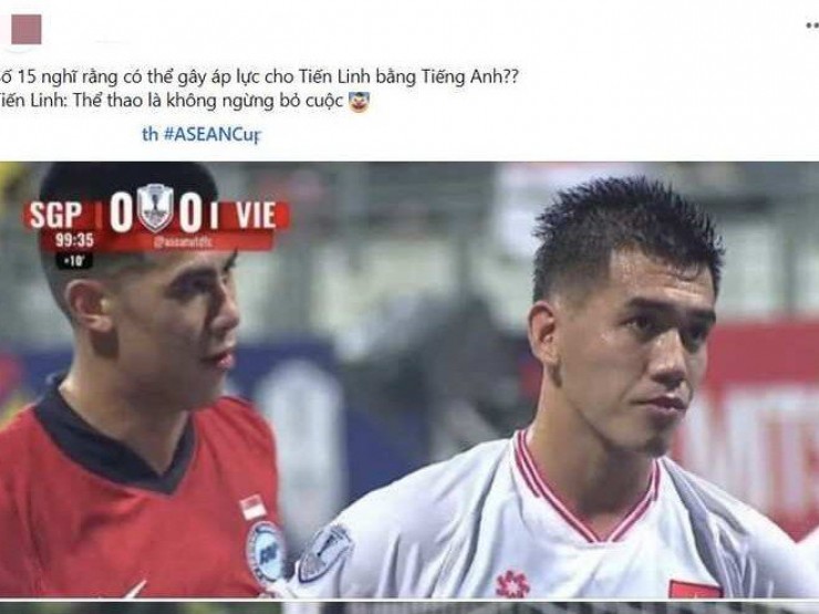 Tuyển thủ Singapore công kích Tiến Linh bằng tiếng Anh khiến dân mạng "phì cười"