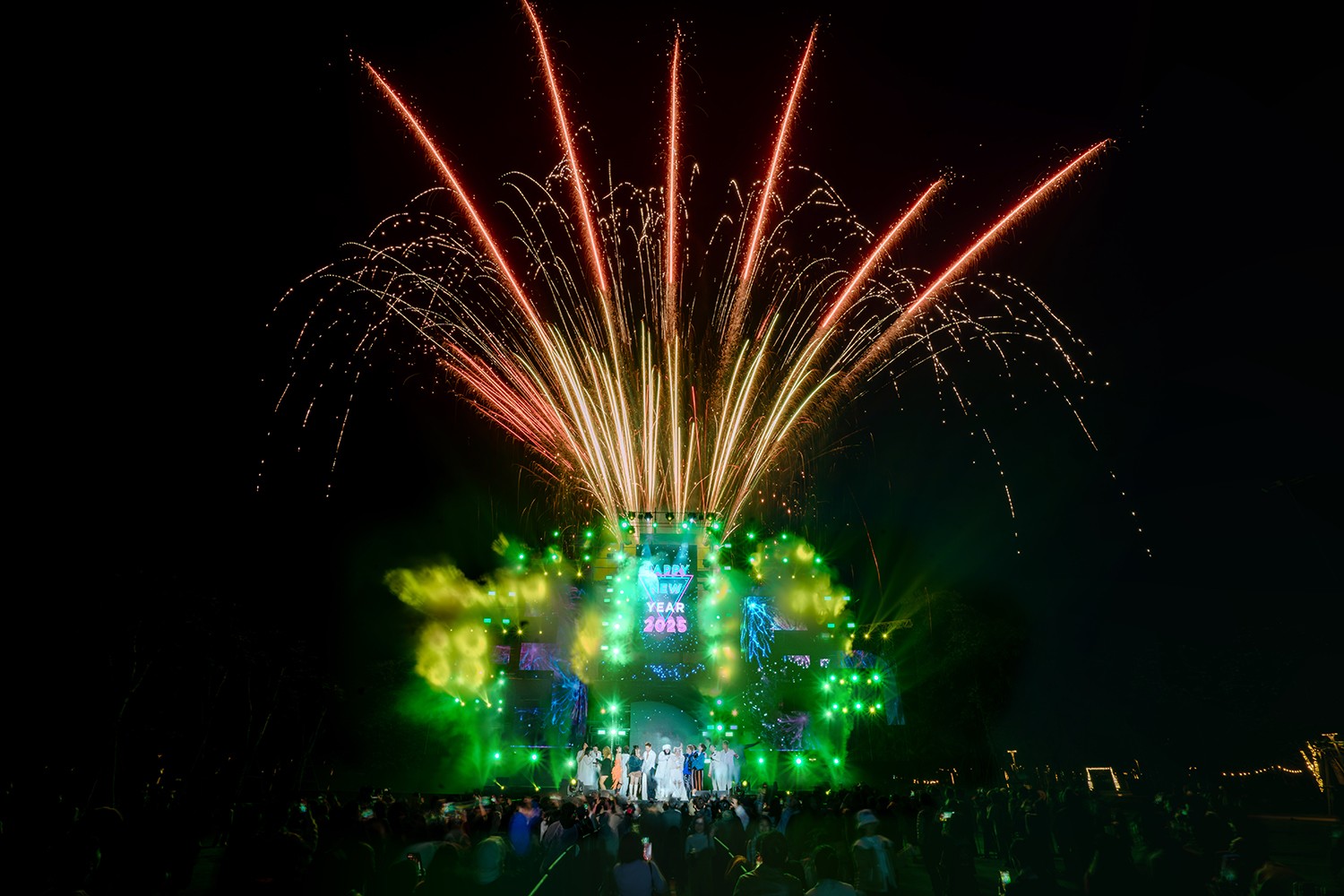 Màn trình diễn pháo hoa mãn nhãn trên bầu trời đêm