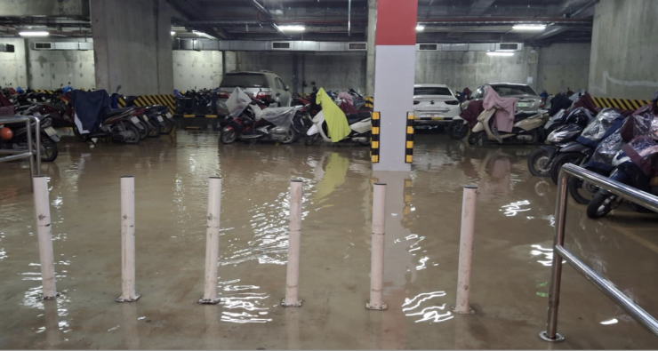 Hầm gửi xe của chung cư Ecogreen City.